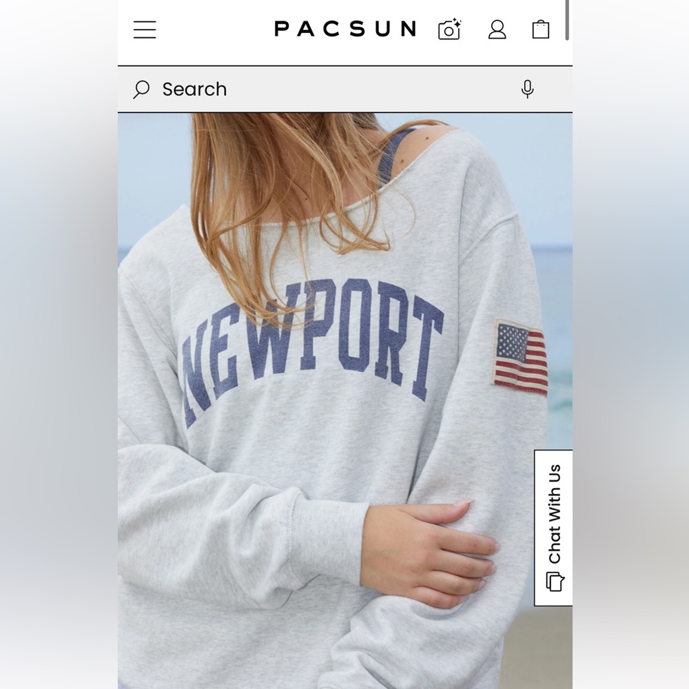 John Galt Erica Off-The-Shoulder Newport Sweatshirt - Picture 6 of 6
